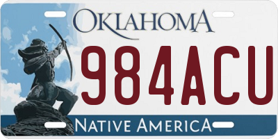 OK license plate 984ACU