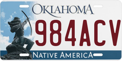 OK license plate 984ACV