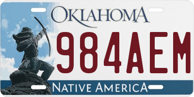 OK license plate 984AEM