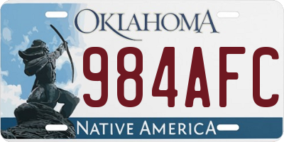 OK license plate 984AFC