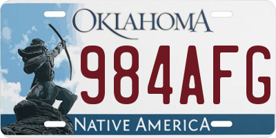 OK license plate 984AFG
