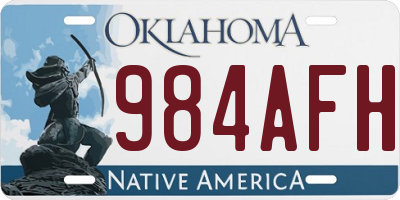 OK license plate 984AFH