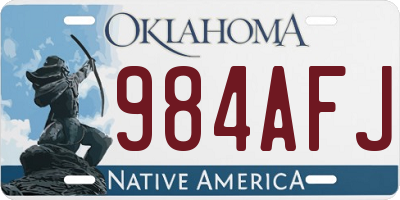 OK license plate 984AFJ