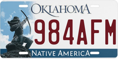 OK license plate 984AFM