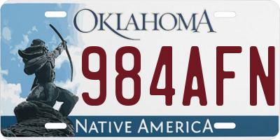 OK license plate 984AFN