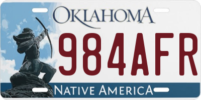 OK license plate 984AFR