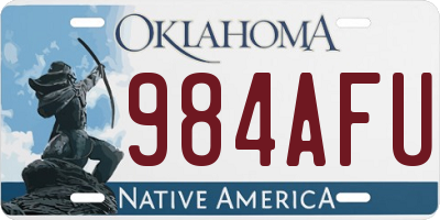 OK license plate 984AFU