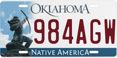 OK license plate 984AGW