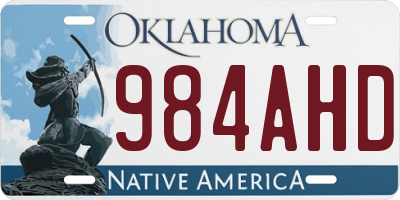 OK license plate 984AHD