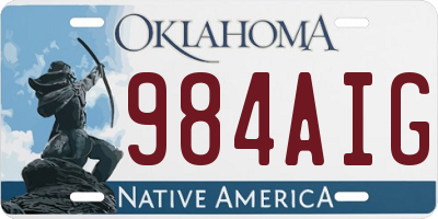 OK license plate 984AIG