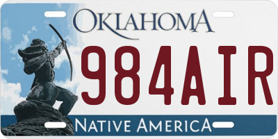 OK license plate 984AIR