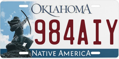 OK license plate 984AIY