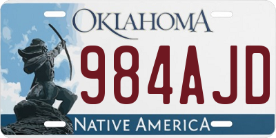 OK license plate 984AJD