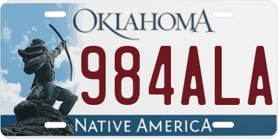 OK license plate 984ALA