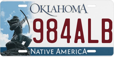 OK license plate 984ALB