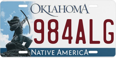 OK license plate 984ALG