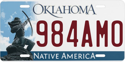 OK license plate 984AMO