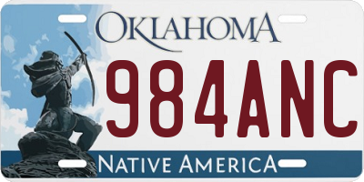 OK license plate 984ANC