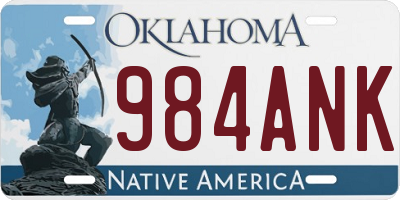OK license plate 984ANK