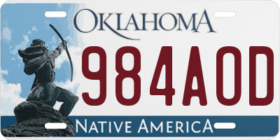 OK license plate 984AOD