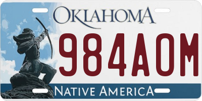 OK license plate 984AOM