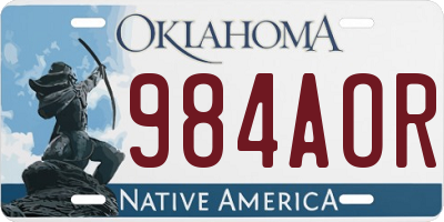 OK license plate 984AOR