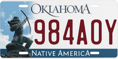OK license plate 984AOY