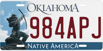 OK license plate 984APJ