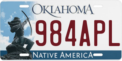 OK license plate 984APL