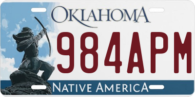 OK license plate 984APM