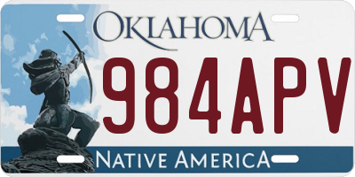 OK license plate 984APV