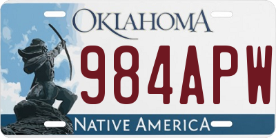 OK license plate 984APW