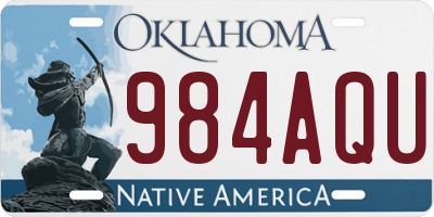 OK license plate 984AQU