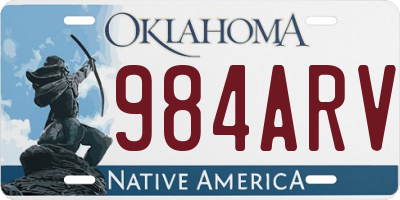 OK license plate 984ARV