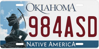 OK license plate 984ASD