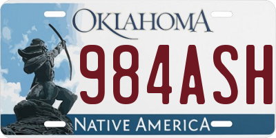 OK license plate 984ASH