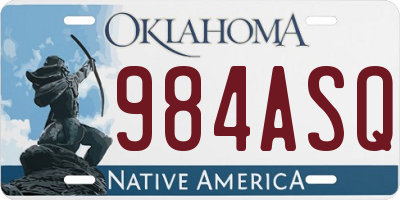 OK license plate 984ASQ