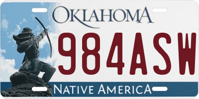 OK license plate 984ASW