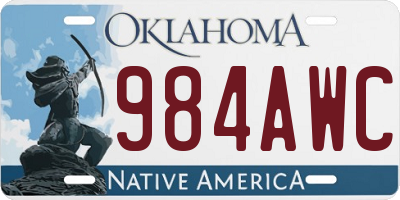 OK license plate 984AWC