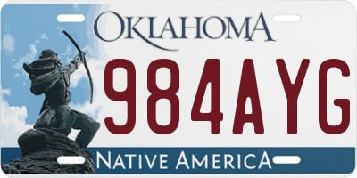 OK license plate 984AYG