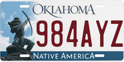 OK license plate 984AYZ