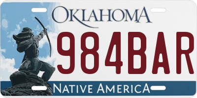 OK license plate 984BAR