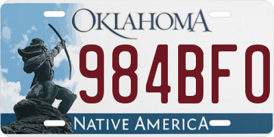 OK license plate 984BFO