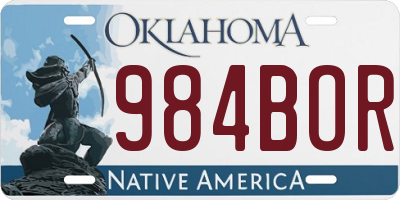 OK license plate 984BOR
