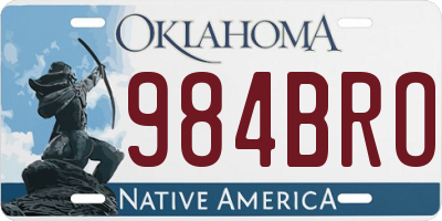 OK license plate 984BRO