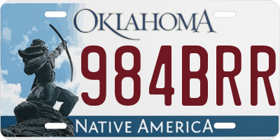 OK license plate 984BRR