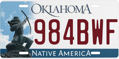 OK license plate 984BWF