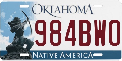 OK license plate 984BWO