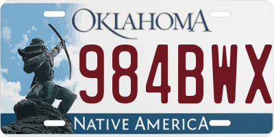 OK license plate 984BWX