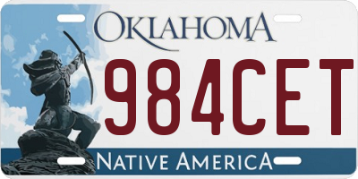 OK license plate 984CET
